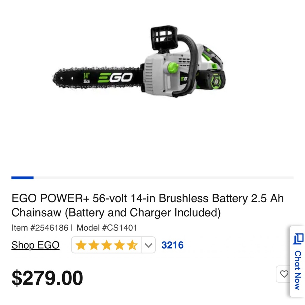 Nib Ego chainsaw 56 v